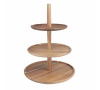 Olympia Acacia 3 Tier Stand Highly Durable and Sustainably Sourced - 305ØxH395mm
