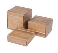 Olympia Acacia Riser Blocks 50/100/150mm - Heavy Duty, Sturdy, Durable, Stylish Hotel Restaurant Buffet Service Food Pastry Display Stand - Set of 3