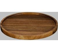 Olympia Acacia Wood Round Plates 250mm - Heavy Duty, Durable, Easy Clean Stylish Hotel Restaurant Café Bistro Food Dining Serving Platter