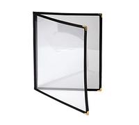 Olympia American Style Menu Holder in Black A4 Size Shows Four Pages