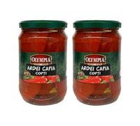 Olympia Ardei Capia Copti 720Ml (690G) Grilled Capia Peppers Preserved Food Product Of Romania Pack of 2
