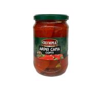 Olympia Ardei Capia Copti 720Ml (690G) Grilled Capia Peppers Preserved Food Product of Romania Pack of 1