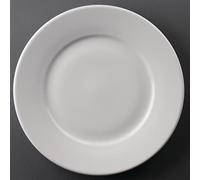 Olympia CC209 Athena Hotelware Wide Rimmed Plate - 254mm 10" (Box 12), White