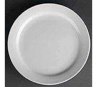Olympia Athena Hotelware Narrow Rimmed White Plates, Pack of 12, Diameter: 165mm / 6 1/2 inch, Catering and Restaurant Grade | CF360