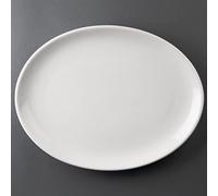 Athena Hotelware Oval Coupe Plates White Porcelain 305 x 241mm 12 x 9 1/2" 6 pc