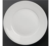 Olympia Athena Wide Rimmed Plates 280mm/11" White (6 Pack)