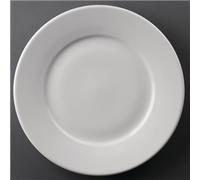 12X Athena Hotelware Wide Rimmed Service Plates 10In Porcelain White