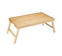 Olympia Bamboo Room Service Tray, Folding Legs, 625x315x215mm, Brown | Lipped edge prevents spills, while integrated carry handles ensure secure transport for room service and bedside dining.