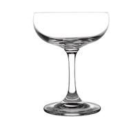 Olympia Bar Collection Crystal Champagne Saucers 200ml, 6 Pack | Glasswasher-safe construction simplifies clean-up, whilst the elegant design serves tea, coffee, and bubbly in busy bars.