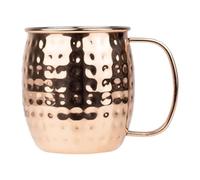 Olympia Barware Mug Hammered Stainless Steel Copper Coated, 440ml