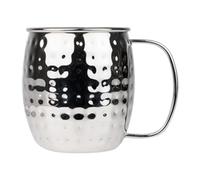 Olympia Barware Hammered Stainless Steel Mugs 440ml