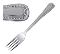 Olympia Bead Cutlery Dessert Forks (Pack of 12), 185(L)mm, 18/0 Stainless Steel, High Polished Finish, Dishwasher Safe, Table Dining Forks, Restaurants Pubs Bars Bistros Cafés or Home Use | C128