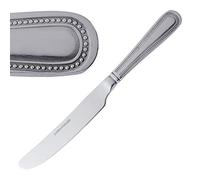 Olympia Bead Stainless Steel Table Knives (Pack of 12), Silver, 225(L)mm, Dinner Knife Set, High Polished 18/0 Stainless Steel, Beaded Border Solid Handle Design, Commercial & Home Use, C125