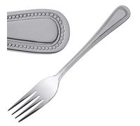Olympia Bead Table Forks 18/0 Stainless Steel, 199mm, Pack of 12 | High-polish finish adds a sleek look, while magnetic design works with cutlery saving systems. Quick to clean and dry.