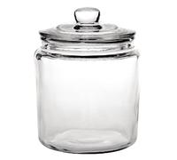 Olympia Biscotti Biscuit Cookie Jar with Lid 3.8 Litre, Clear Glass, Size: 252(H) x 200(Dia) mm - Sweets, Confectionery, Cereal, Pasta, Dry Food Storage Jar - Vintage Style, Dishwasher Safe | GG925