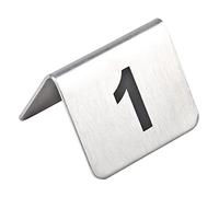 Olympia Brushed Stainless Steel Table Numbers 11-20, Pack of 10