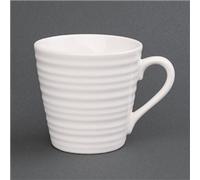 Olympia CAF Aroma Mugs in White - Stoneware - 340 ml 12 Oz - 6 pc