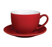Olympia Cafe Cappuccino Cups Red 340Ml 12Oz Porcelain Coffee Milk Jugs 12pc