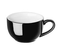 Olympia Cafe Cappuccino Cups 340ml 11.5fl oz (Pack of 12), Black | Thick-walled heat-retaining vessels keep hot drinks warm, supplied in bulk quantities to suit busy catering environments.