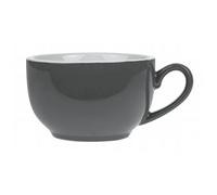 Olympia Cafe Coffee Cup with Handle Charcoal - 230ml 8fl oz (12 Pack) - Dishwasher Safe, Stoneware Hot Drink Mugs GK075