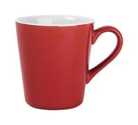 Olympia Cafe Flat White Cups in Red 170ml - Chip Proof, Dishwasher and Microwave Safe, Durable Hotel Restaurant Café Tea Coffee Mugs - Pack of 12