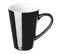 Olympia Cafe Latte Cups 340ml 11.5fl oz Stoneware Pack of 12, Black | Thick, durable walls retain heat to keep beverages hot for longer, protecting hands in busy commercial settings.
