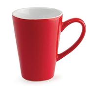 Olympia Cafe Latte Cups Porcelain 340ml 12oz, Red, Pack of 12 | Oven, microwave and dishwasher safe mugs built for espresso or coffee service. Fits saucers GL047, GL048 and GL049.