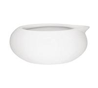 Olympia Cafe Stoneware Milk Jug 70ml (Pack of 6), White, 70 ml | Handle-free design with a fine pouring spout and contrasting interior. Microwave safe for quick heating.
