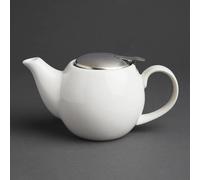 Olympia Teapot White 510ml 17.2fl oz (Box 1) - Ideal for Coffee Tea Preparation GM593