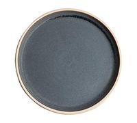 Olympia Canvas Ceramic Flat Round Plate 250mm, Blue, 20 H x 250 D mm | Unique reactive matte glaze makes every piece a one-off canvas, plus dishwasher-safe build simplifies kitchen cleanup.