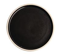 Olympia Canvas Flat Round Plate Ceramic Delhi Black 250mm (Pack of, 250 mm