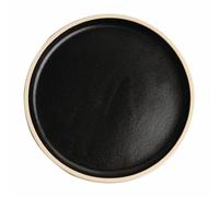 Olympia Canvas Flat Round Plate Delhi Black 180mm (Pack of 6)