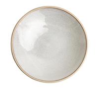 Olympia Canvas Shallow Tapered Ceramic Bowls Murano White 200mm, 200 mm | Pack of 6 stackable commercial dishes with a unique reactive matte glaze and an unglazed edge that frames food.