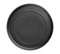 Olympia Cavolo Flat Round Plates 180mm, Textured Black, Pack of 6, 180 mm | Commercial-grade porcelain build adds high strength, while a dishwasher-safe reactive glaze offers rustic warmth.