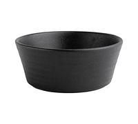 Olympia Cavolo Porcelain Bowls 143mm, Textured Black, Pack of 6, 143 mm | Commercial-grade construction provides heavy-duty strength, oven and dishwasher safe with a wide, flat round base.