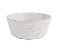 Olympia Cavolo Porcelain Flat Round Bowls 143mm, White Speckle (6, 143 mm | Dishwasher-safe commercial construction offers robust strength, featuring a rustic flat base for stable plating.