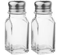Olympia CE326 1X Nostalgic Salt and Pepper Shaker 100X40mm Glass Cruet Pot Kitchen Tableware,100(H) x 40(Ø) mm (Pack of 2)