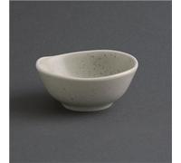 Olympia Chia Rustic Dipping Dishes Set 80 mm/3 inch (Pack of 12), Sand Coloured Porcelain, 70ml, Sauce and Gravy Bowl, Microwave and Dishwasher Safe, BS4034 Certified, DR813