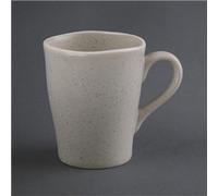 Olympia Chia Mugs in Sand - Porcelain - Uneven Edge - 340 ml 12 Oz - 6 pc