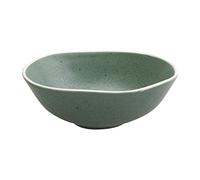 Olympia Chia Porcelain Small Bowls 455ml 155mm Pack of 6, Green, 155 mm | Waved edges provide a hand-thrown look, while a speckled glaze ensures exceptional durability for commercial dining.