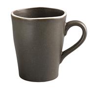 Olympia Chia Rustic Tea and Coffee Mugs Set 340 ml/12 oz (Pack of 6), Charcoal Porcelain, Hot Chocolate Mugs, Microwave and Dishwasher Safe, Reactive Glaze, BS4034 Certified, Café and Home Use, DR819