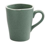 Olympia Chia Rustic Tea and Coffee Mugs Set 340 ml/12 oz (Pack of 6), Green Porcelain, Hot Chocolate Mugs, Microwave and Dishwasher Safe, Reactive Glaze, BS4034 Certified, Café and Home Use, DR805