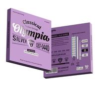 Olympia Classical Guitar Strings - Performance Plus Series - Silver Wound with Clear or Black Nylon - Normal or Hard Tension - Coated Strings (Hard Tension - Silver & Clear Nylon)