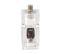 Olympia Combined Salt and Pepper Mill, Acrylic 90x40mm, GM235 | Dispenses both seasonings from one space-saving unit, featuring an adjustable ceramic grinder to customize your grind.