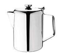 Olympia Concorde Stainless Steel Coffee Pot 2L / 70oz | Double-layer, heat-resistant handle keeps hands cool while the hinged lid and dishwasher-safe design ensure easy cleanup.