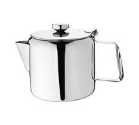 Olympia Concorde Stainless Steel Teapot 2 Litre/62 oz, High-Polish Mirror Finish, Teapot with Hinged Lid, Heat-Resistant Handle, Large Spout, Dishwasher Safe, K681