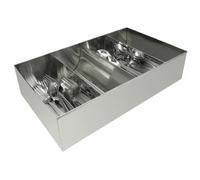 Olympia Cutlery Holder Stainless Steel Tray Storage 4 Compartments Catering