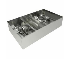 Olympia Cutlery Holder Stainless Steel Tray Storage 4 Compartments Catering