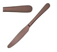 Olympia Cyprium Dessert Knife (Pack of 12), Copper, 218(L)mm, Material: 18/0 Stainless Steel, Matt Finish, Vintage Industrial Style Table Knives, Commercial and Home Use, HC341