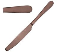 Olympia Cyprium Table Knife Set (Pack of 12), Copper, Matt Finish, 233(L)mm, Material: 18/0 Stainless Steel with Copper PVD Coating, Vintage Style Cutlery, HC340
